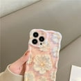 thumbnail image 3 of Oil Painting Flower Phone case, Wave Border, Silicone Material, Small Fresh Style, Cute Phone case, Ladies Favourite, for iPhone 15 14 13 12 11 Pro Max Phone case (Blue,iPhone 11 pro max), 3 of 8