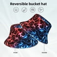 thumbnail image 5 of Daiia Red And Blue Lightning Pattern Bucket Hat - Trendy Cotton Sun Hat for Beach, Golf, Fishing - Fun Outdoor Vacation Boonie for Men and Women, 5 of 9