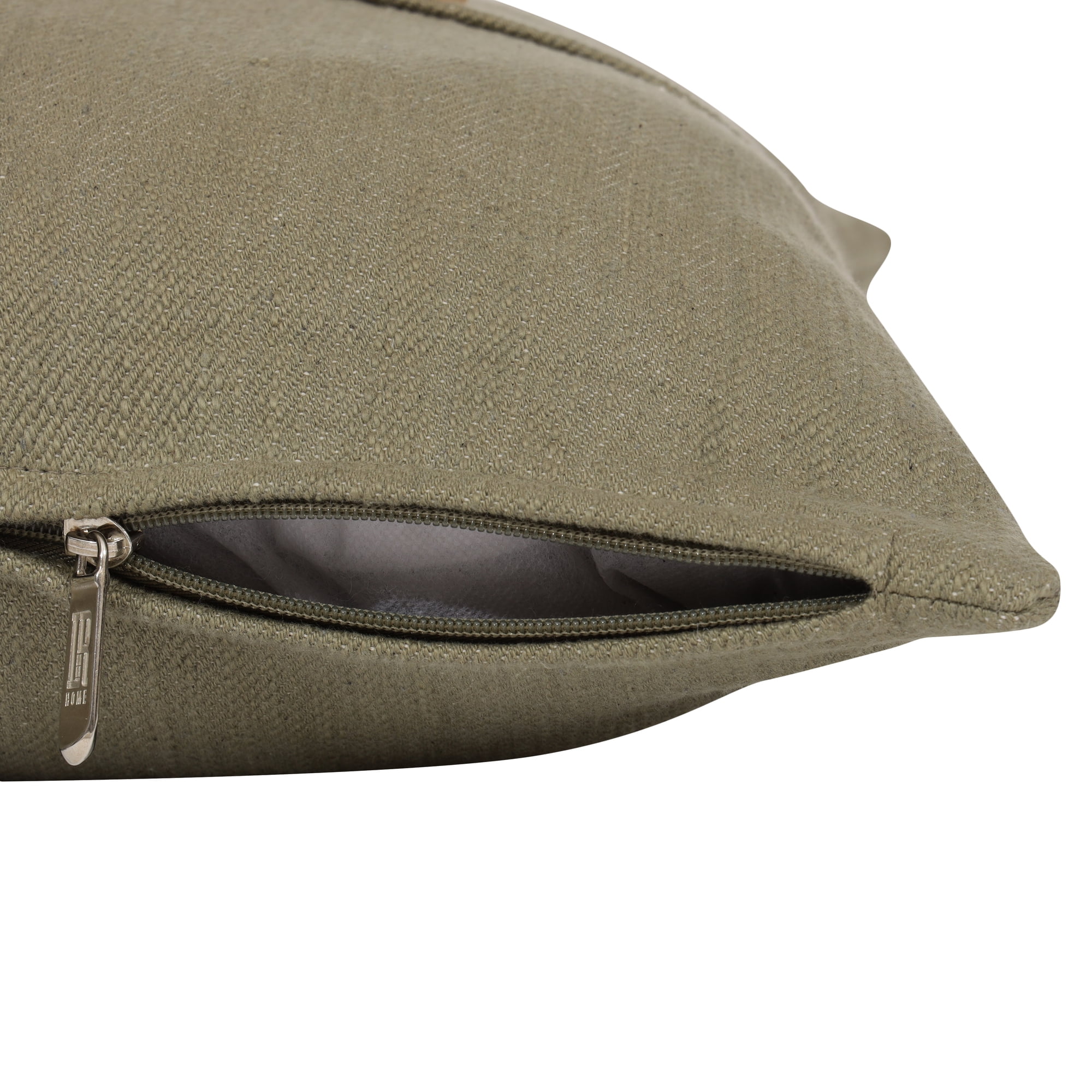 Ox Bay Theo 20" x 20" Sage Green Buttoned Cotton Buttoned Cotton Adult Decorative Throw Pillow