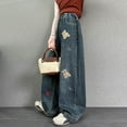 thumbnail image 6 of KEXE Girls Wide Leg Jeans Girls Jeans Size 14-16 Jeans For Girls Baggy Wide Leg Cute High Elastic Waisted Denim Pants Y2K Boyfriend Skater Streetwear, 6 of 7