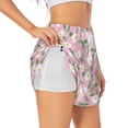thumbnail image 3 of Lsque Daisies Flowers Printed Women's Running Shorts with Liner Pockets,Elastic Quick Dry Workout Athletic Gym Yoga Shorts,Womens High Waist Shorts-Medium, 3 of 9