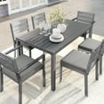 thumbnail image 5 of Martha Stewart 62" Indoor-Outdoor Patio Table with Gray Brushed Woodgrain Aluminum Finish, 5 of 10