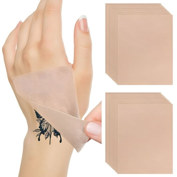 QARUN 12 Pack Tattoo Cover Up Patch for Light Skin Tone Waterproof Sweatproof Scar & Tattoo Cover Up Tape for Scar, Birthmark, Dark Spots