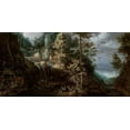 thumbnail image 2 of Savery, Roelandt 32x18 Black Ornate Wood Framed with Double Matting Museum Art Print Titled - Landscape with the Temptation of Saint Anthony, 2 of 4