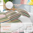 thumbnail image 3 of Colorful Striped Bedding 3 Piece Duvet Cover Set Queen Size, Sage Green Pink White Vertical Lines Soft Microfiber Comforter Cover with Zipper Closure & Pillowcases, FadeResistant Quilt Cover, 3 of 9