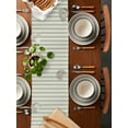 thumbnail image 2 of nqOlkjepod Boho Sage Green Stripe Table Runner 36 Inches Long Farmhouse Dress Scarves, Abstract Geometric White Minimalist Dining Tablerunner for Coffee Table/Kitchen Island/Party, Small 13" x 36", 2 of 8