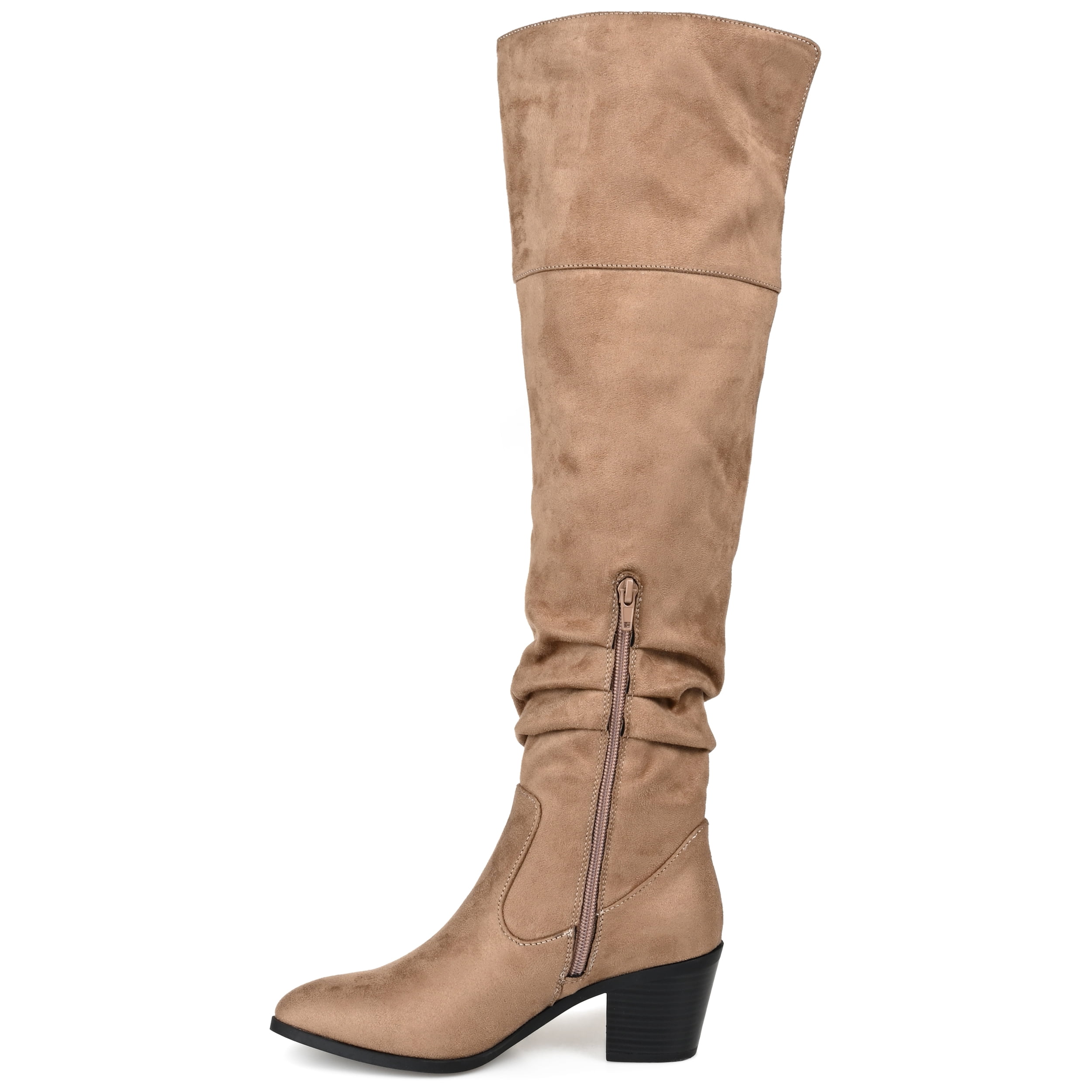 Journee Womens Zivia Stacked Heel Over The Knee Boots