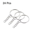 thumbnail image 3 of Unique Bargains 2x28mm Split Keychain Rings Flat Key Holder with Chain for Organization Silver Tone 24Pack, 3 of 5