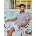 thumbnail image 3 of COOFANDY Mens Short Sleeve Button Down Shirts Casual Summer Shirts Linen Beach Clothes for Men, 3 of 6