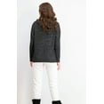thumbnail image 2 of BCX Juniors' Textured Cowlneck Sweater Black Size Small, 2 of 3
