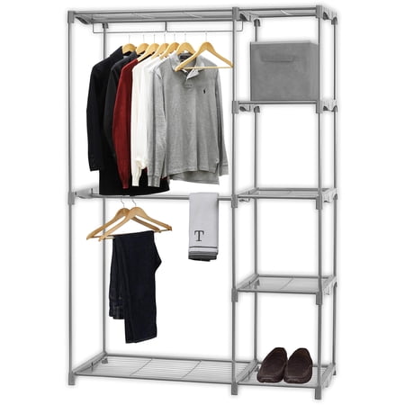 Simple Houseware Hanging 5-Compartment Closet Organizer, Silver