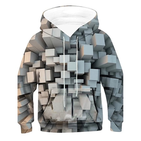 FINALGANG New Sweatshirts For Boy 3D Print Long Sleeve Drawstring Cartoon Hoodie Stylish Top With Pocket Relaxed Fit Lightweight Daily Wear