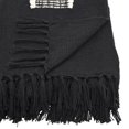 thumbnail image 2 of Fennco Styles Quatre Lignes Collection Bohemian Cord AppliquÃ© Frayed Fringe 100% Cotton 50 x 60 Inch Throw ? Black, 2 of 3