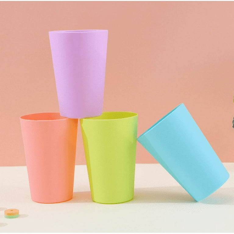 9 ounce Plastic Stackable Water Tumblers in 4 Colors