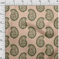thumbnail image 3 of oneOone Silk Tabby Dark Beige Fabric Asian Paisley Block Sewing Craft Projects Fabric Prints By Yard 42 Inch Wide, 3 of 4