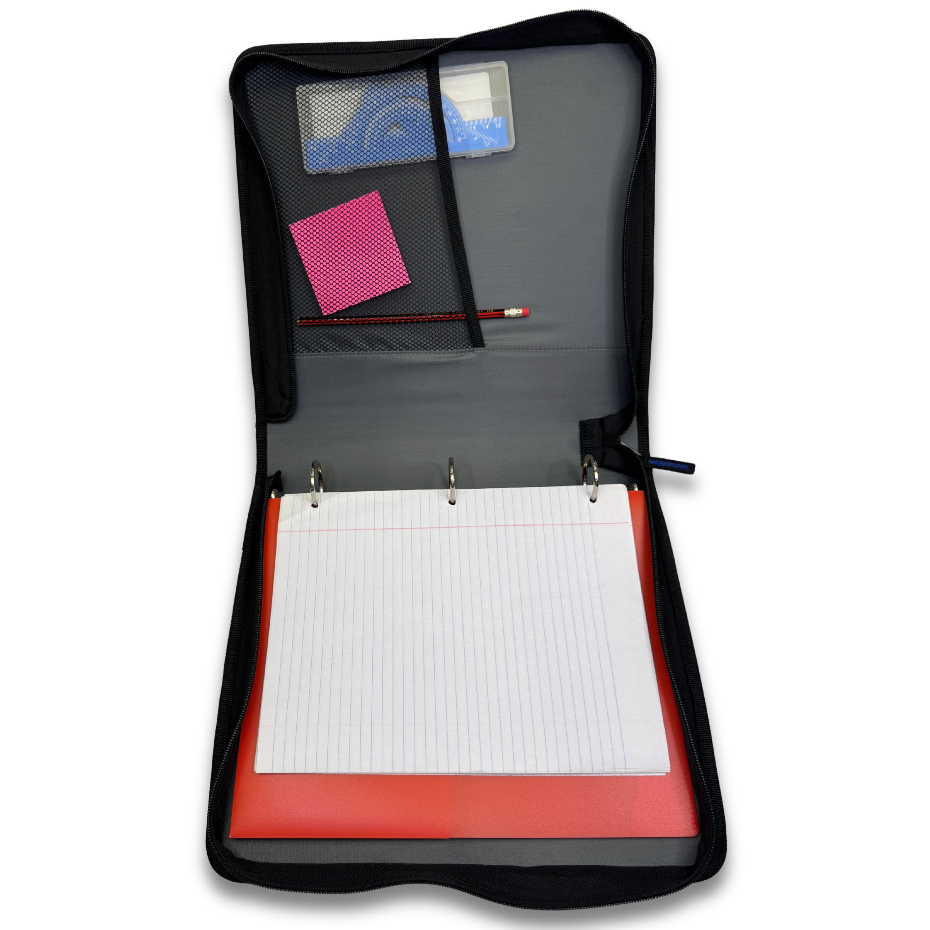Pen+Gear Tech 1.5" D-Ring Zipper Binder, Blue