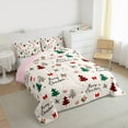 thumbnail image 3 of Manfei Girly Cartoon Tree Queen Comforter Set, Xmas Bell Bowknot Bedding Sets, Merry Christmas Theme Reversible Bedding Comforter Set, Luxury Bedroom Decor, 3 Pieces, 3 of 8