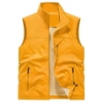 thumbnail image 2 of Mens Mesh Liner Vest with Zipper Pockets Summer Lightweight Softshell Windbreaker Sleeveless Jacket for Golf Sai Travel Hiking Big and Tall Size M-5XL Yellow, 2 of 5