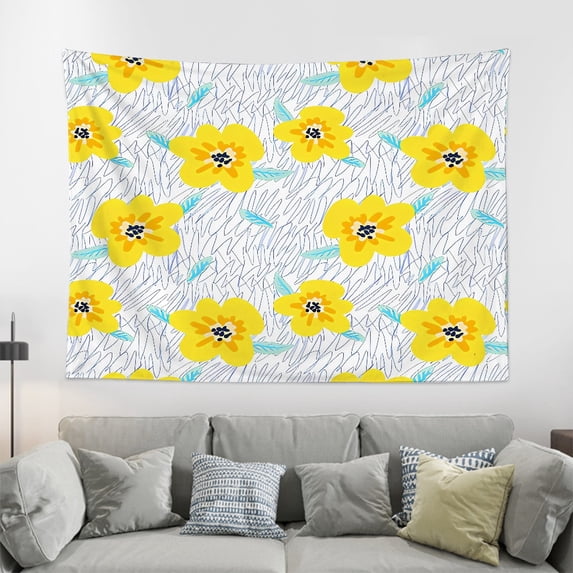 FHENF Wall Tapestry Aesthetic Botanical Tapestry Polyester Fabric for Wall