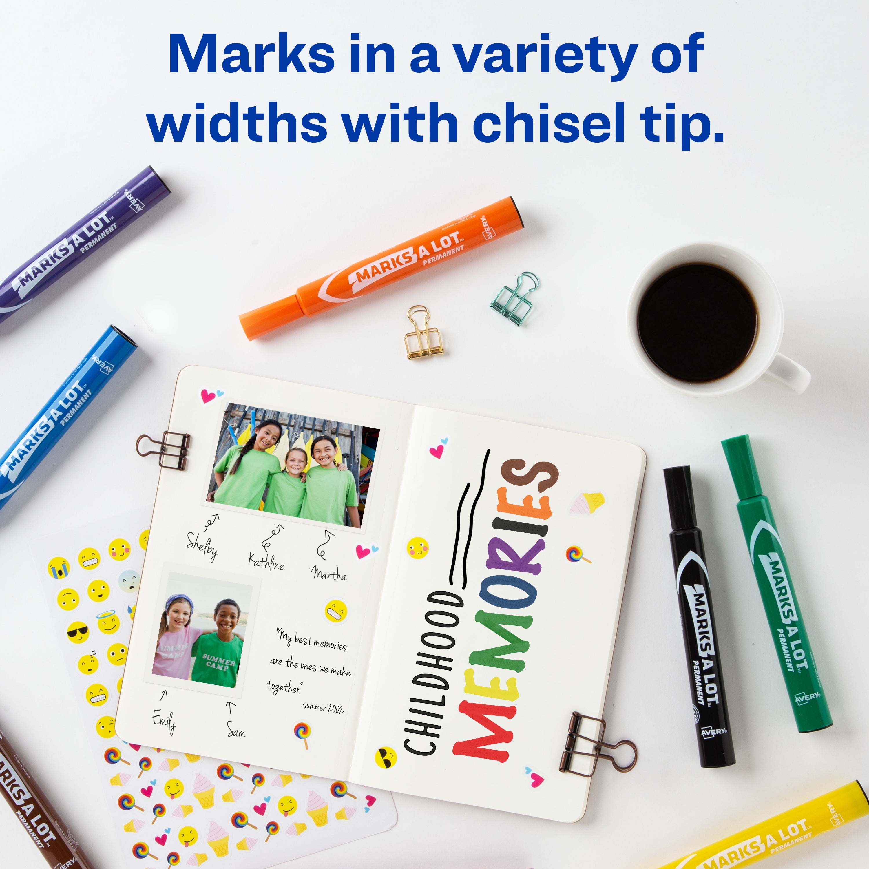 Avery® Marks-A-Lot® Ultra Fine Permanent Markers, 12 Blue Markers