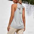 thumbnail image 4 of HAYIMI Women Summer Halter Neck Tie Strap Camisole Tank Tops Solid Color Sleeveless Casual Blouse Breathable Vests, 4 of 6
