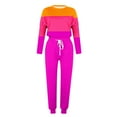 thumbnail image 5 of successthop Sweat Outfits for Women Color Block Crewneck Long Sleeve Shirts and Jogger Sweatpants Casual Comfy Outfits Activewear Tracksuit Jogging Suits Sweatsuits, 5 of 5