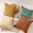 thumbnail image 5 of Decorative Throw Pillow Covers Cushion Cases, Set of 4 Soft Velvet Modern Double-Sided Designs, Mix and Match for Boho Farmhouse Fall Home Decor (18x18 inch, Orange/Teal), 5 of 7