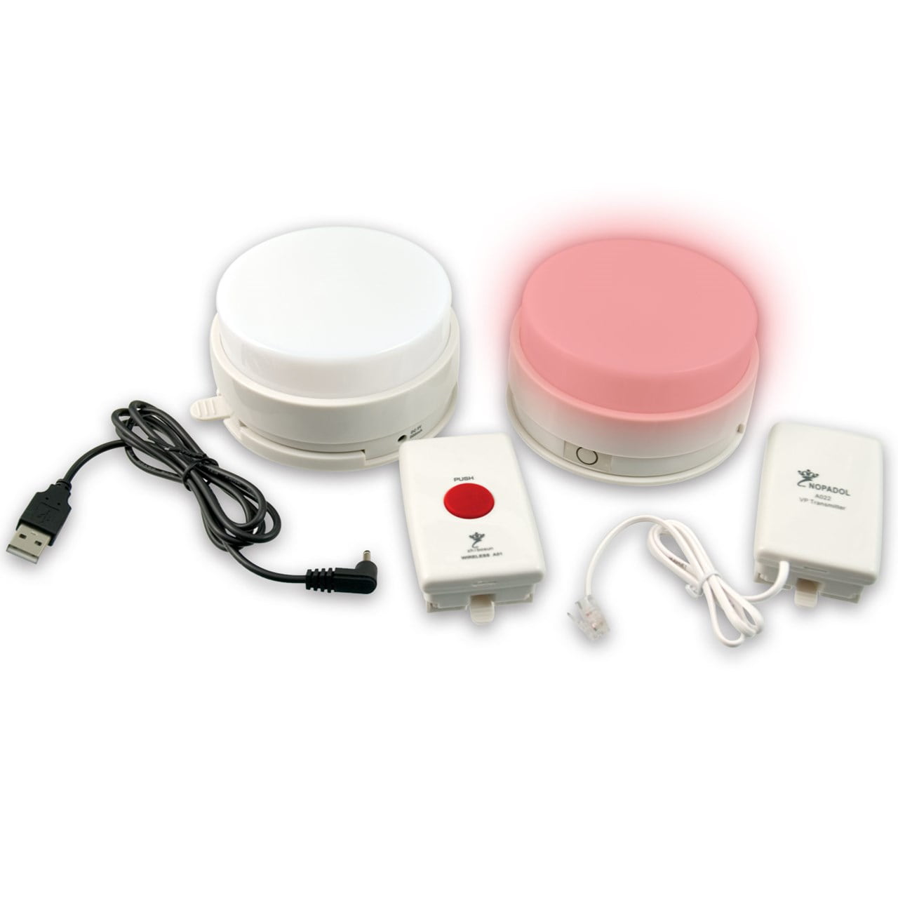 Wireless Doorbell Red LED Flasher and Videophone White LED Alert Kit