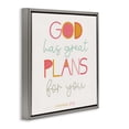 thumbnail image 2 of Stupell Industries Traditional God's Plans For You Gray Floating Frame Canvas Art, 25 x 25, by SD Graphics Studio, 2 of 8