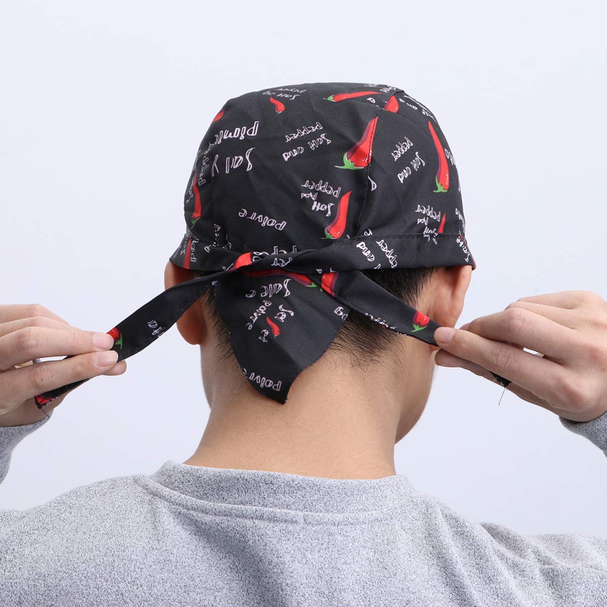 Chef Hat Skull Cap Sweatband Adjustable 