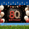 thumbnail image 4 of Decorative Glitter 80th Celebration Banner for Milestone Anniversary Indoor Party, 4 of 8
