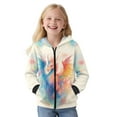 thumbnail image 4 of Chaqlin Colorful Dragon Fleece Athletic Jacket for Girls and Teens - girl Fluffy Sweatshirts Lightweight Pullover with Pockets for Gym and School, 4 of 7