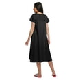 thumbnail image 5 of Moomaya WoMen's Solid Short Sleeve Nightdress V-Neck Cotton Sleepwear Gown, 5 of 6