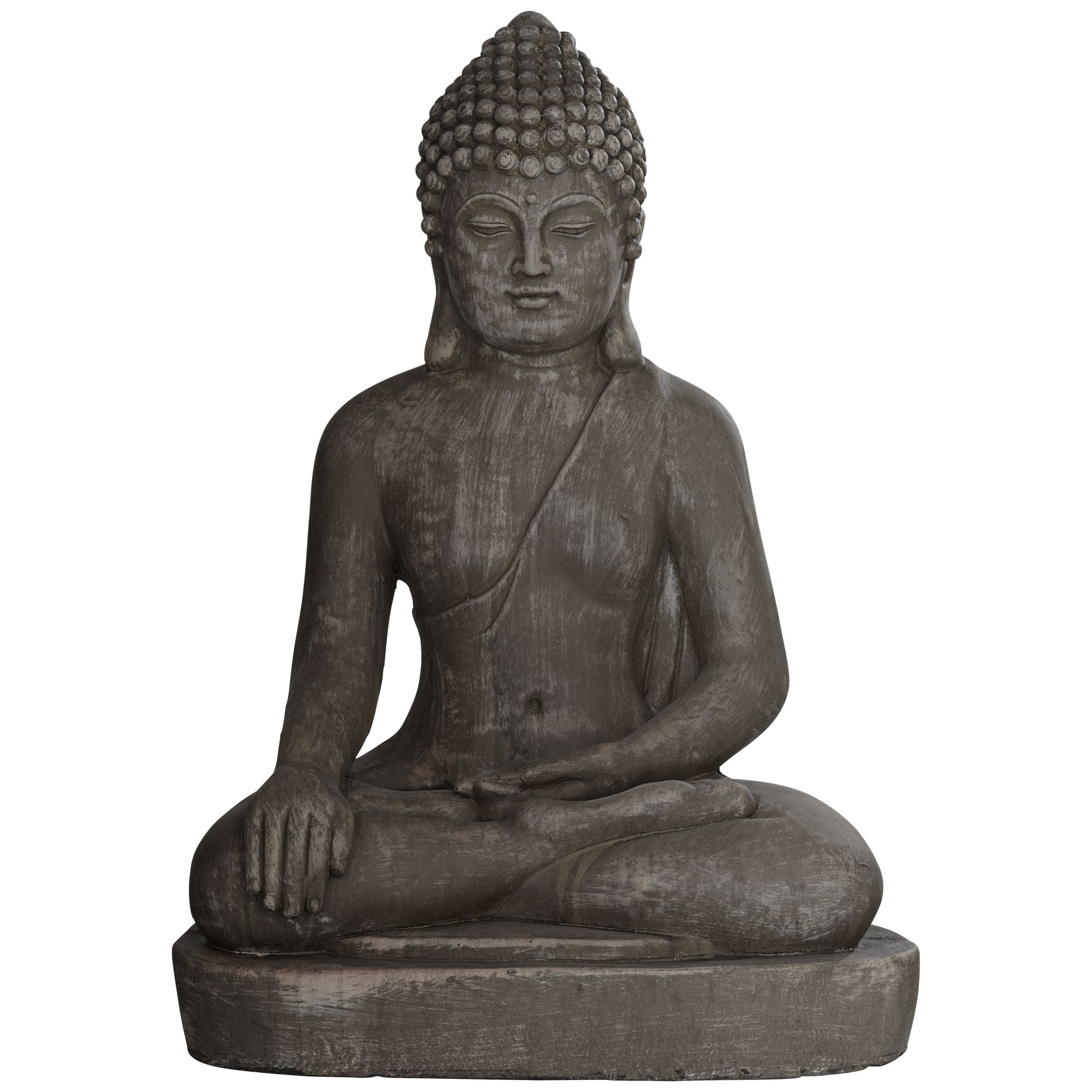 John Timberland Sitting Buddha Statue Sculpture Zen Asian Decor Outdoor Garden Front Porch Light Sandstone Finish 29 1/2" Tall