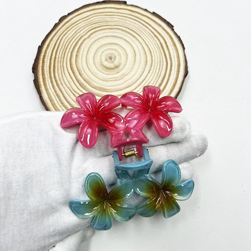Pinzas en forma de garra para el pelo de flor de Color caramelo para mujer, Clip de tiburón degradado grande y dulce, pinza para el pelo, pasadores, a