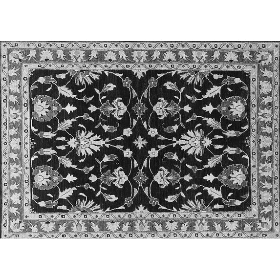 Ahgly Company Indoor Rectangle Oriental Gray Traditional Area Rugs, 7' x 10'