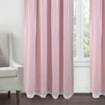 thumbnail image 4 of CJC Pink Blackout Curtains with Sheer Voile Overlay, Grommet Top Thermal Insulated Curtains, 2 Panels, 52"x84", 4 of 9