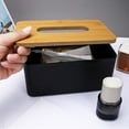thumbnail image 5 of MOPOOR Acacia Wood Tissue Box Holder with Slide-Out Bottom, Wooden Tissue Box Cover Cube for Bathroom, Bedroom, Dinner Table, Office,Kitchen, 5 of 7