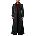 thumbnail image 5 of Hulanddfd Mens Coat Long Trench Coat, Stand Collar Zip Up Outerwear with Pockets, Casual Winter Top, 5 of 6