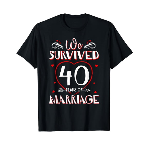 We Survived 40 Years of Marriage Couple 40th Anniversary T-Shirt