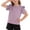 E288-Purple, variant on Girls Ruffle Trim Top Short Sleeve Round Neck Solid Color Casual Cute Tee Daily Sweet Kids Pullover 12 Months-9 Years