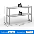 thumbnail image 2 of Dextrus 48" x 12" Double Overshelf Adjustable Double-Tier Stainless Steel with Hooks,NSF Certified for Kitchen,Restaurant,and Workshop Prep Tables, 2 of 5