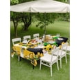 thumbnail image 5 of 60x102 Inch Outdoor Tablecloth with Umbrella Hole Zipper Rectangle Flower Gnomes Rectangular Tablecloths Outside Waterproof Yellow Botanical Floral Plaid Star Bee Patio Table Cover for Picnic Party, 5 of 8