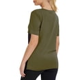 thumbnail image 3 of yillto Women's Oversized T Shirt Summer Casual Short Sleeve V Neck Loose Tee Tops with Split, 3 of 5