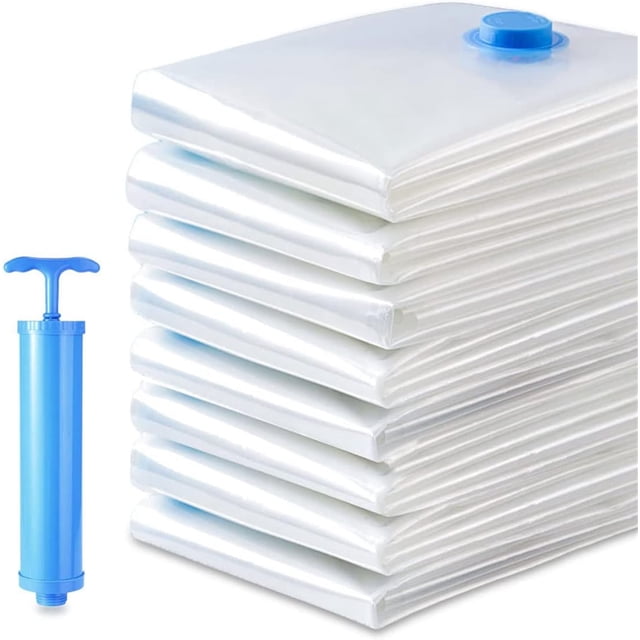 4PCS Vacuum Storage Bags, Reusable Space Saver Bags, Vacuum Sealer Bags for Comforters, Blankets, Bedding, Clothing -Compression Seal for Closet Storage