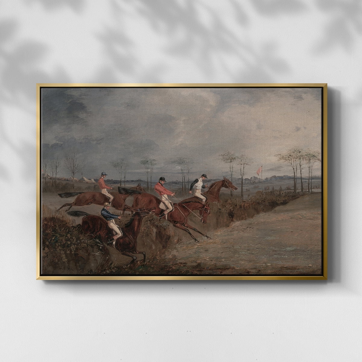 Vintage Animal Print-XXXI By Wexford Home Framed in Gold Wood Gallery Wrapped Canvas 25 in. x 37 in.