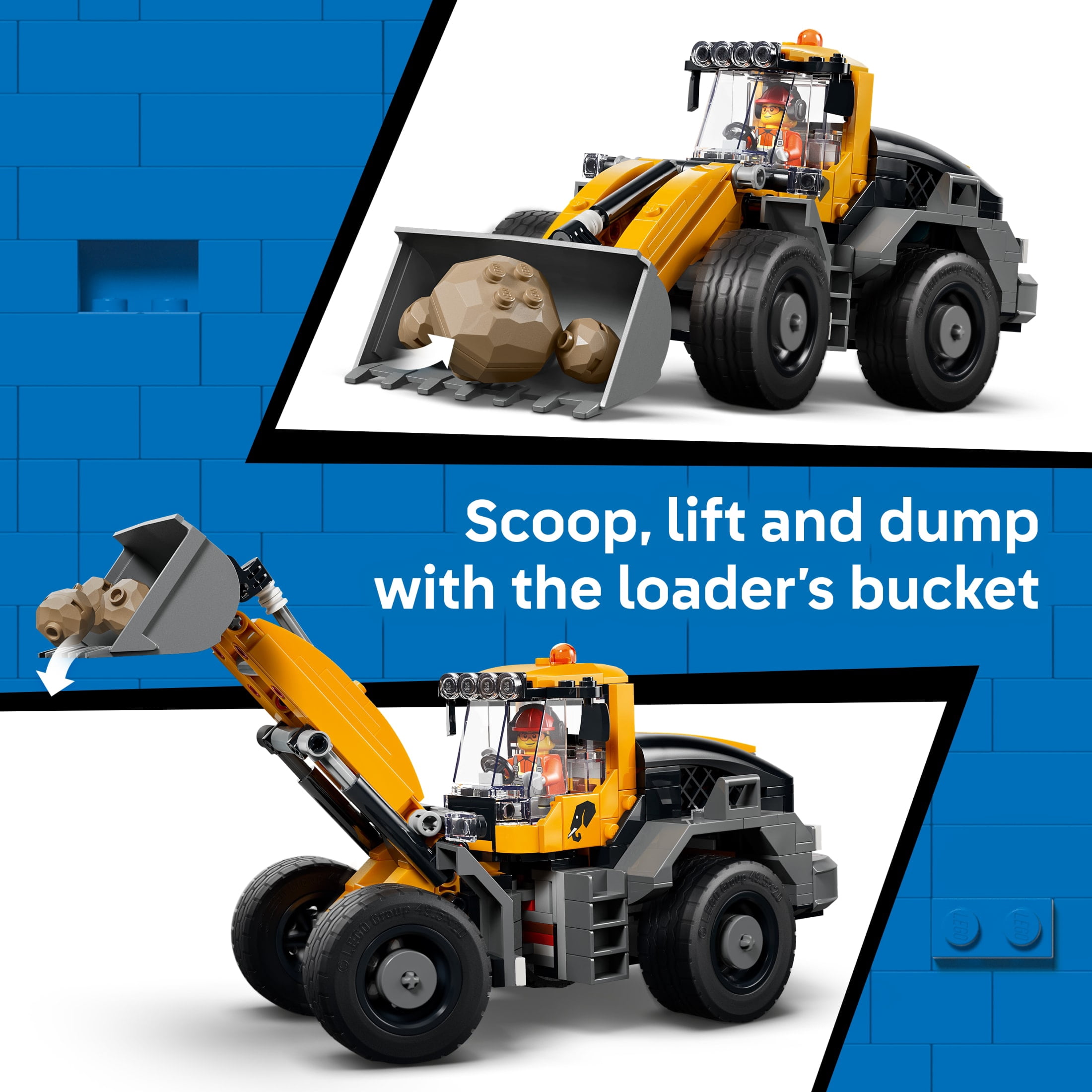 LEGO City Dump Truck & Front End Loader - Building Toy for Boys & Girls, Ages 8+ - Kids Construction Truck Toys - Gift for Birthdays - 60494