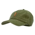 thumbnail image 2 of Red Orange Pepper Embroidered Washed Solid Pigment Dyed Cotton Twill Brass Buckle Cap - Olive OSFM, 2 of 5