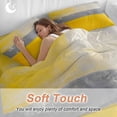 thumbnail image 4 of Watercolor Yellow Gray Duvet Cover Set Full Size, Color Block 4 Piece Soft Microfiber Bedding Set with 1 Duvet Cover, 1 Flat Sheet, 2 Pillowcases, 4 of 9