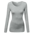 thumbnail image 3 of Emmalise Women's Basic Athletic Fit Tshirt Long Sleeves Round Crew Neck Tee (3Pk Navy, HTH Gray, Charcoal, Small), 3 of 4